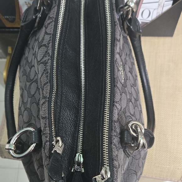 *SALE PRICE Coach Signature Black and Gray Satchel - Picture 9 of 15